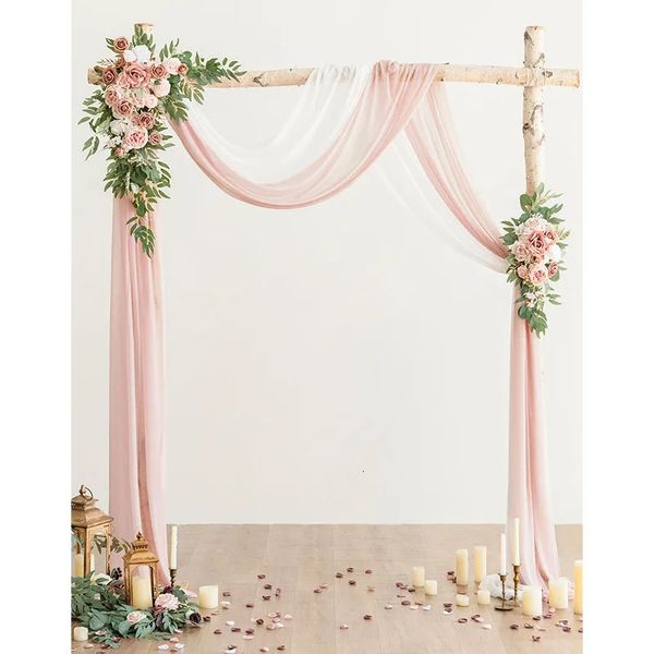 6 10 metri Wedding Arch Drape Tessuto Drape Sheer Chiffon Tulle Tenda Drapping Forte per le forniture Drapery Decoration 240506