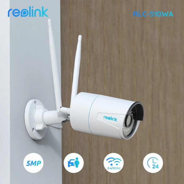 Webcams reolink rlc510wa camera de segurança 5mp 2.4g/5ghz wi -fi vision