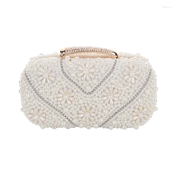 Totes Mode handgefertigte Party weiße Perlen Geldbeutel Perle Clutch Bag Diamant Luxus -Pailletten Ladies Evening