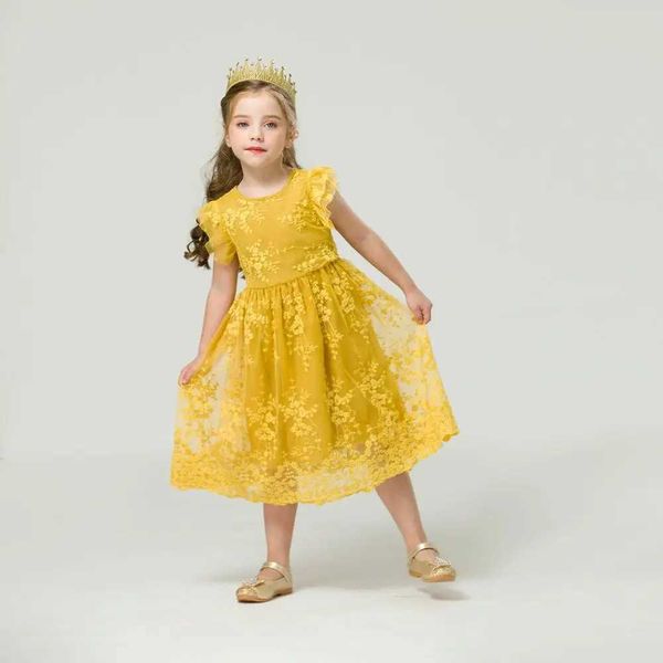 Vestidos de menina bebê menina de renda floral malha princesa tutu vestido crianças oco com casamento vestido de batismo para crianças desgaste vestidos