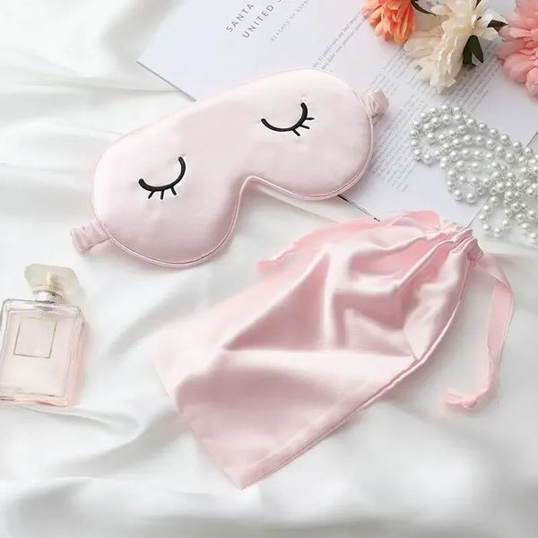 Осохи шелковая спящая маска Eyemask Portable Storage Travel Rest Sleep Aid Light Shading Comense Sleep Eye Mask