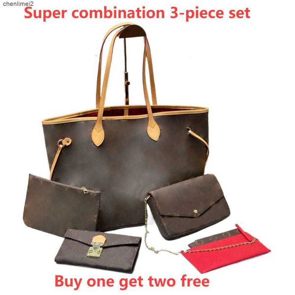 Omuz çantaları lüks tasarımcı çanta kadınlar tote çanta zinciri çantalar cüzdan 3 adet set büyük kapasite asla mm gm tote tam moda çanta alışveriş çantaları