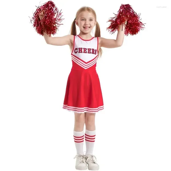 Mädchenkleider Baby Cheerleading Kostüm für die Bühne Performance School 2024 Kinder Kinder