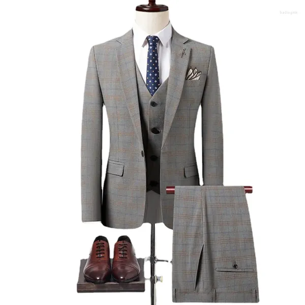 Herrenanzüge Boutique (Blazerhose) Elegant Mode High-End-Einfacher lässiger Gentleman Man Anzug zweiteiler