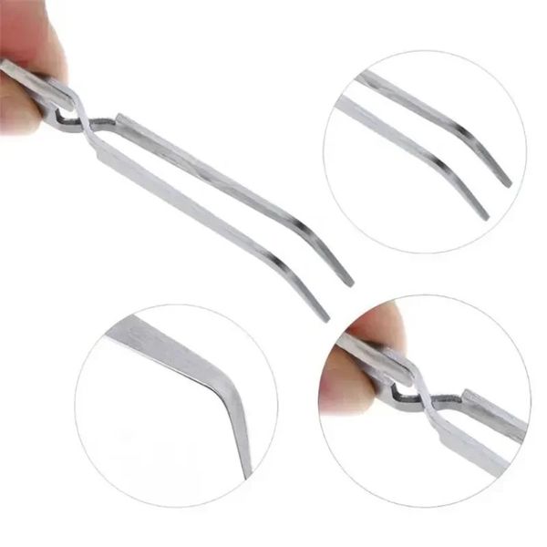 1pc multifuncional aço inoxidável enxerto de enquadramento Tweezers Cross unhas Manicure Tools Food New Nail Art Tool