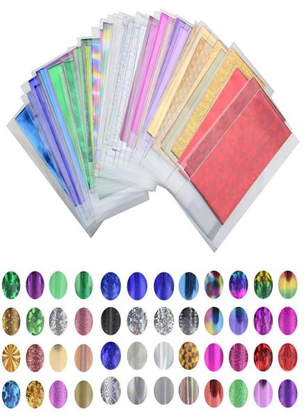 48 Felas Conjunto de folhas de 35cm4cm Mistura de colorido FOIL AGRATE DE ARTE DE ESTRELA DE ESTRELADOR DO STAR STARCE para Polish Care DIY Universo UNID ART3018518