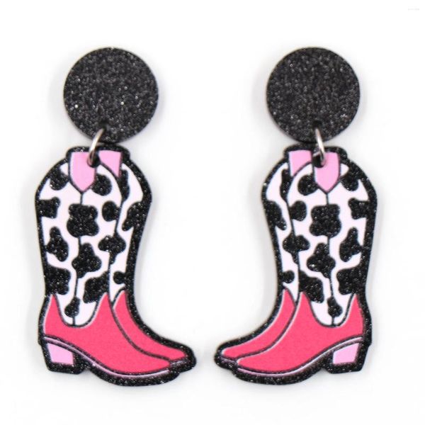 Dangle Ohrringe 1Pair -Produkt CN Drop Cowboy -Stiefel trendiger Acrylschmuck für Frauen