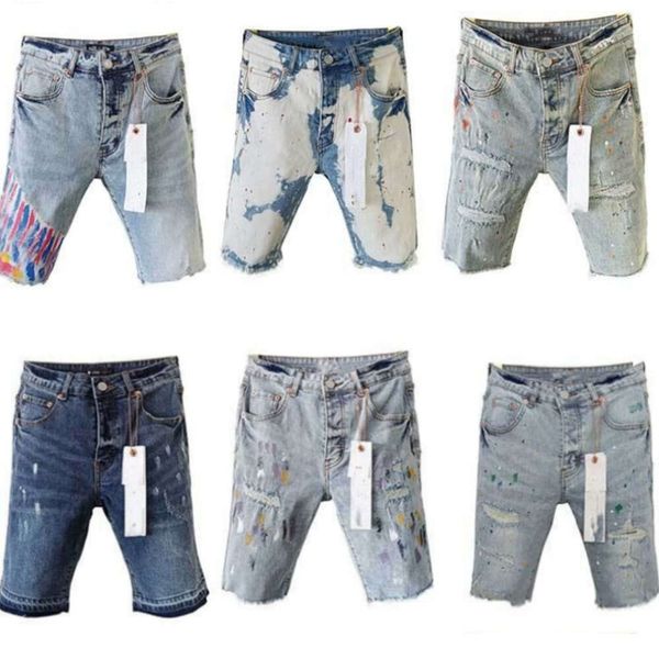 Purple Designer Jeans Jeans Shorts Hip Hop Casual Complete Lenght Jean Clothing 29-40 размер высококачественных шорт джинсовые джинсы 2024