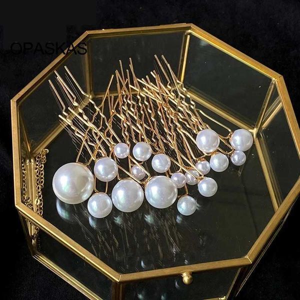 Jóias de cabelo de casamento 18pcs Pearl Hairpin Hairpin em forma de metal em forma de metal barrette pino de shiestone hedstyle ferames feminino acessórios para cabelo