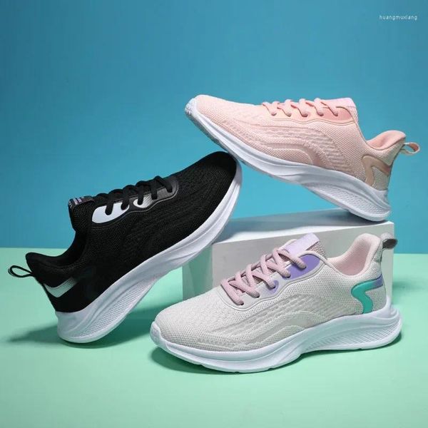 Lässige Schuhe Sport für Frauen 2024 Summer Hollow Out Single Mesh Tenis Mom Sneaker Running Running