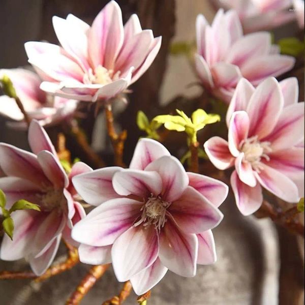 Dekorative Blumen chinesischer Stil handgefertigte Hochzeitsfeier für Heimmöbel Bouquet gefälschte Blume Magnolia künstlich