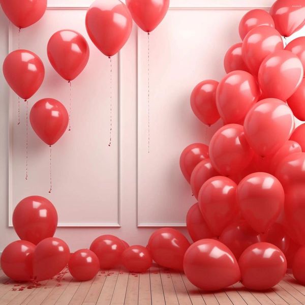 Parti Dekorasyonu 65pcs Set 10 inç Kırmızı Lateks Doğum Günü Balonları 32.8ft Pembe Alüminyum Folyo Flamalar Balon Asma Swirls