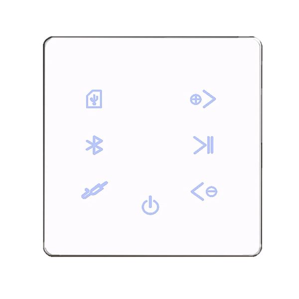 Amplificador Bluetooth amplificador em parede USB SD Card Music Painel de música Smart Home Backgrody Audio System Hotel Restaurant (White)