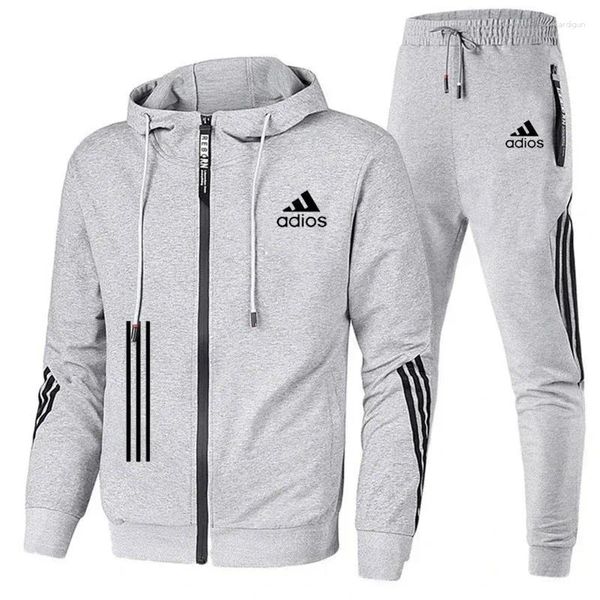 Men's Tracksuits 2024 Brand Print Tracksuit Men 2 Peças Conjunto de capuz e calça