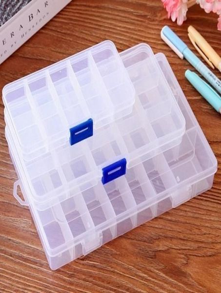 Praktische einstellbare 101524 Fach für Plastiklagerstraßenschachtel Ohrring Perlen -Schraubhalter Hülle Display Organizer Container2021924