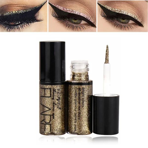 Eyeliner Professional New Shiny Eye Liners Cosmetics for Women Pigment Silver Rose Gold Color Golid Liquid Glitter Eyeliner Makeup Beauty Beauty