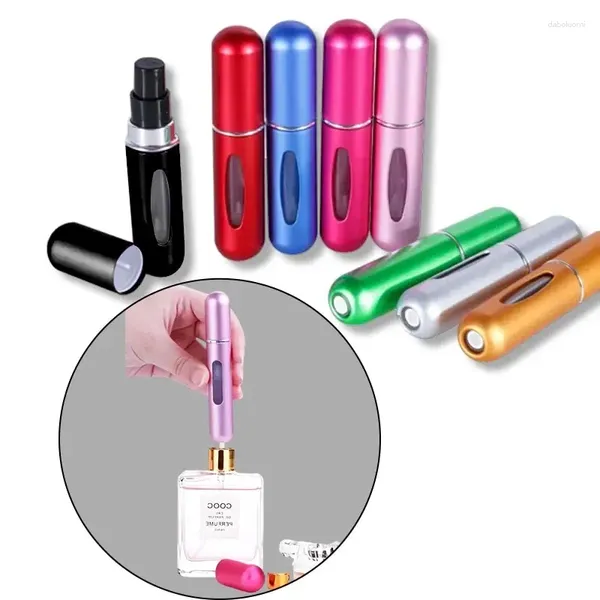 Bottiglie di stoccaggio Viaggio portatile da 5 ml di carica Bottom Perfume Refilable Bottle Liquid Contenitore per cosmetici Spray Bottling Dispenser Press