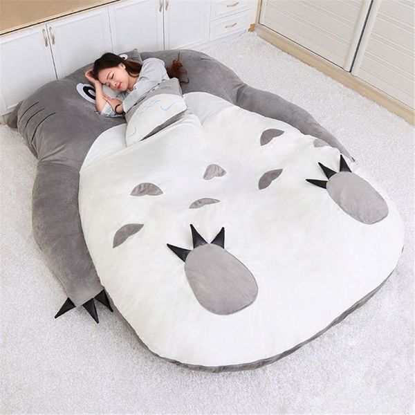 Dorimytrader Anime Totoro Bolsa de dormir macio macio de desenho animado grande sofá -cama Tatami Sagão para crianças Decoração da sala de presente Dy5022 187M