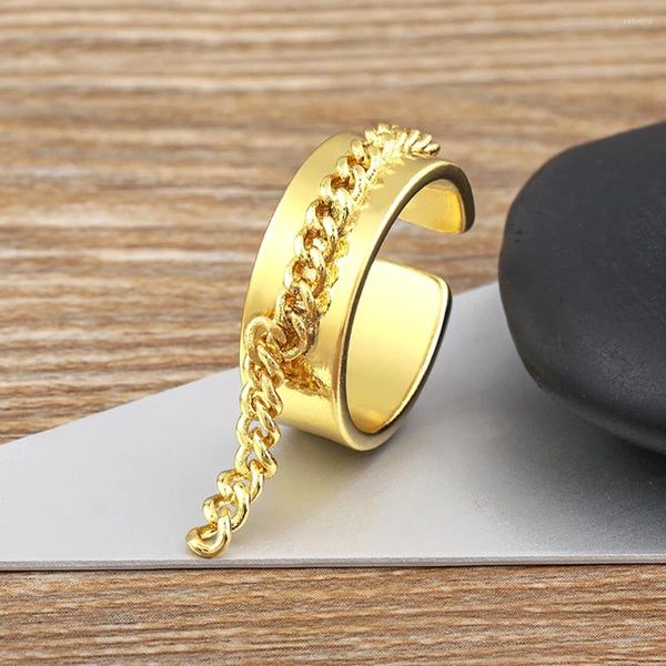 Кластерные кольца aibef Высококачественное качество для унисекс -кубического циркония медное золото регулируемые подарки в открытые ювелирные изделия Оптовые аксессуары