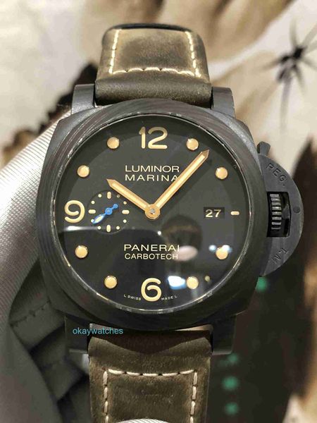 Mode Luxus Penarrei Watch Designer Sonderangebot 1950 Serie Carbon Technology Automatic Mechanical Mens Pam00661