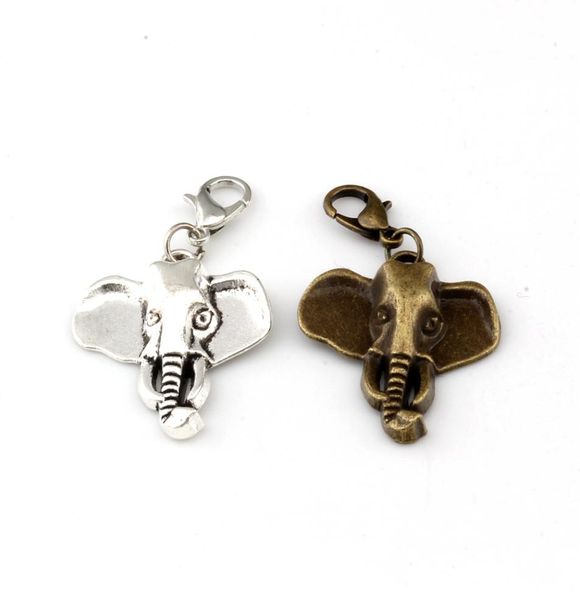 50pcs Cabeça de elefante Flusões de lagosta flutuantes pingentes de charme para colar de pulseira de jóias Acessórios DIY 228x41mm a296b4214245