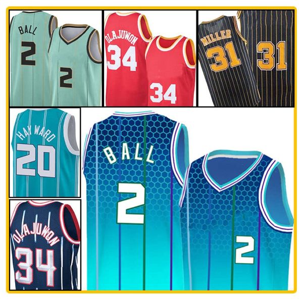 Lamelo 2 Ball Jersey Retro 34 Hakeem Olajuwon Basketball Gordon 20 Hayward Reggie 31 Miller Männer Tracy Vince McGrady Carter Spud Webb 317k