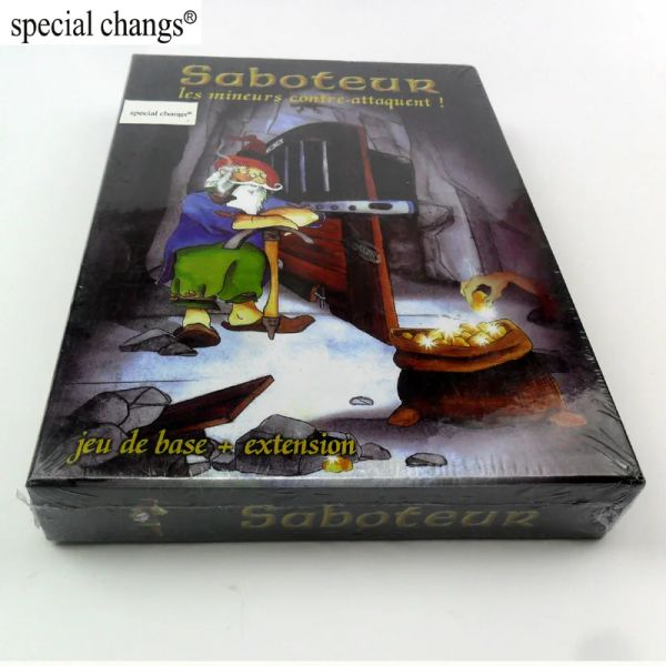 Jogos Saboteur 1+2 Card de Cartas Com Instruções Inglês Jogos de Tabuleiro Dwarf Mineiro Jeu de Base+Extensão de Game