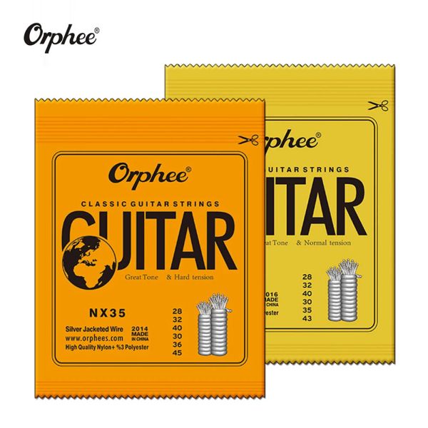 Acessórios Orphee Classical Guitar Strings NX35/NX36 6 Strans Silver Prazed Nylon Guitarra Strings Clássica Acessórios de Peças de Guitarra Clássica