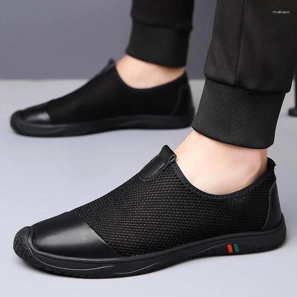 Casual Shoes Herren 2024 Sommer Ein Schritt weicher Sohle Fahren dünne atmungsaktiven trendigen Anti -Slip -Gehen