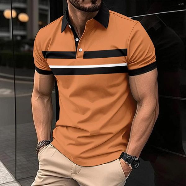 Herren Polos Springautumn Männer lang sehen Polo-Hemd Casual Sports Pure Color rot gegnerisch Kragen T-Shirt Mode atmungsaktiv