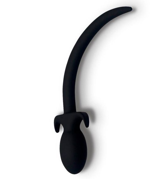 Prodotti sessuali promozionali Black Color Dog Tail Silicone Tappo anale Tappo di testa Giochi per adulti giocattoli sessuali anali per donna 07019390398