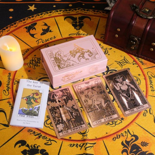 Spiele 2023 Neues Pink Big Size Box Tarot Tarot Hochqualität glatt wasserdichte PVC Material Tarot Card Deck Schicksal Spielkarte Geschenk