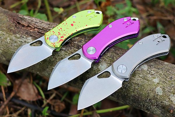 Coltello pieghevole a tasca con cuscinetto a sfera di alta qualità D2 Blade T6061 Alluminio/TC4 in lega di titanio manico EDC esterno