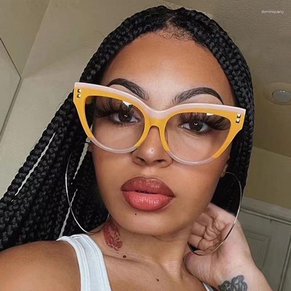 Sonnenbrille Mode Persönlichkeit Katze Eye Anti Blue Light Mirror Ins Damen Trend Retro Big Frame Brille