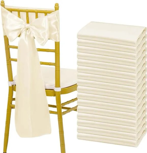 SASHE 10 pezzi sedia in raso telastrestreni cravatta fiocchi per le forniture per matrimoni per la decorazione dell'evento per feste per banchetti.