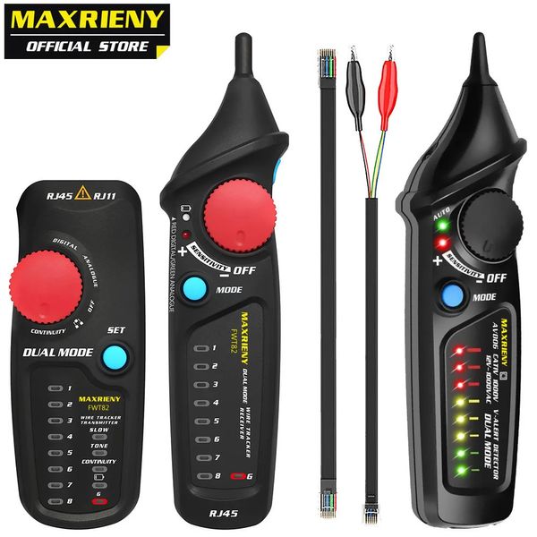 Тестер сетевого кабеля трекера Maxriney FTW82 Dual Mode RJ45 RJ11 Ethernet LAN Tracer Analyzer Line Line Tester 240429