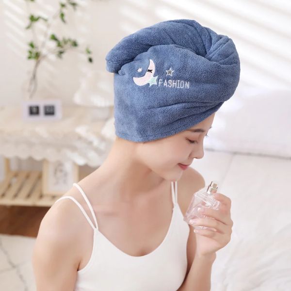 Set Kadınlar Sihirli Mikrofiber Duş Banyo Banyo Şapkası Katı Havlu Hızlıdry Yumuşak Emilim Türban Saç Kafası Kurutma Kapağı Kaç Havlu