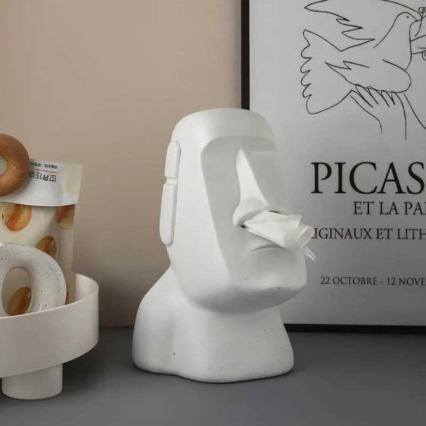 Objetos decorativos Figuras Caixa de papel criativa caixa de papel Caixa de tecidos Páscoa Ilha Boulder estátua Pessoa Pessoa Escultura de Pedra Doméstica Caixa de Guardanapo Teclade