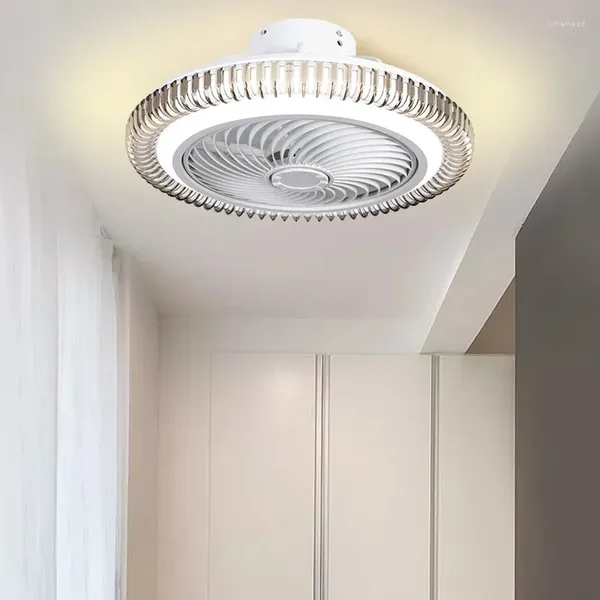 Sala de fã de ventilador de abajur de forma criativa de um quarto de jantar leve para casa invisível Um teto