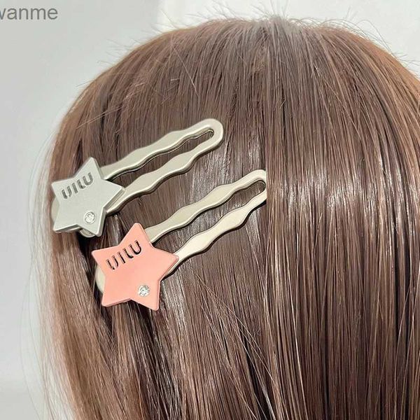 Accessori per capelli due clip per capelli in lega con lettera a cinque punti clip di barba anatra clip argento grigio clip late