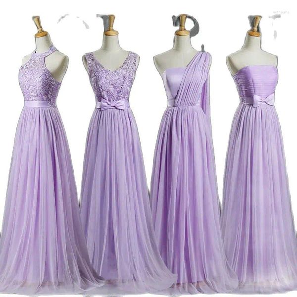 Abiti casual lilla viola sposa vestito sorella lungo bellissimo festa di pizzo in pizzo