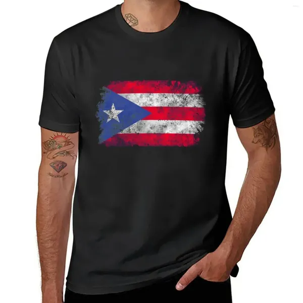 Polos maschile Polos Vintage Puerto Rico T-shirt Nero camicie grafiche magliette di moda coreana t-shirt nere per uomini