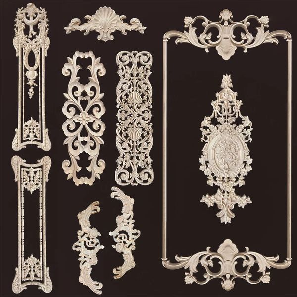 Appliques in legno per sculture di mobili e figurine modanature decorative decorazioni per la casa gotica onlays intaglio antiquariato 240427