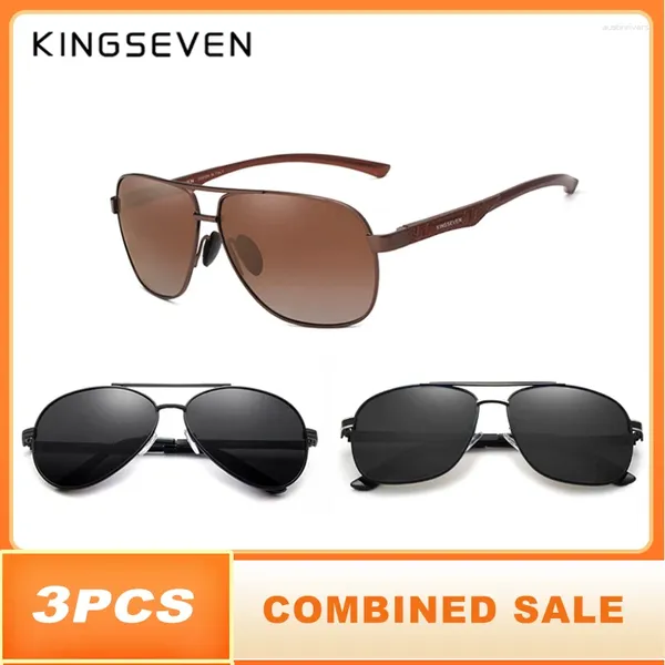 Солнцезащитные очки 3pcs комбинированные продажи Kingseven Design Men Men Polarized Mirror