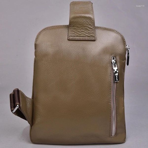 Bel Çantaları Orijinal Deri Göğüs Çanta Erkek ve Kadınlar Çok Fonksiyonlu Omuz Erkek Crossbody Casual Messenger Moda Güvenli Çanta