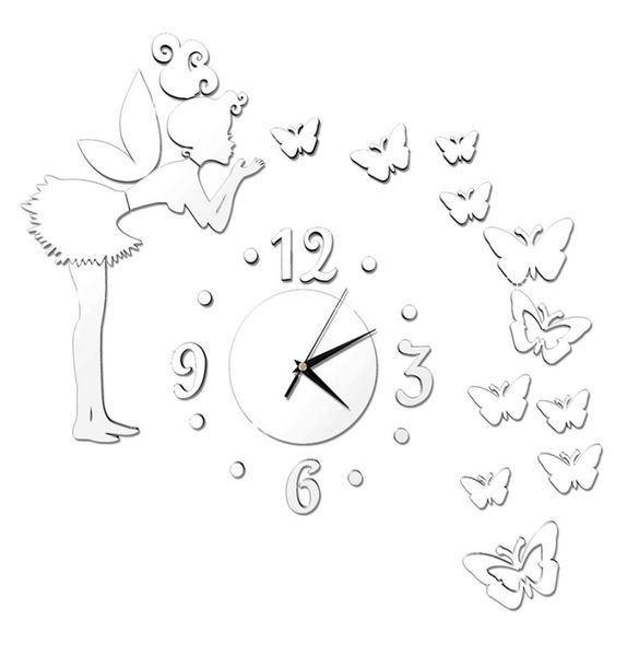 Сказка о сказке девушки Love Love Diy иглы кварцевые настенные часы для домашней гостиной современные минималистские настенные часы 3D зеркальные часы7641223