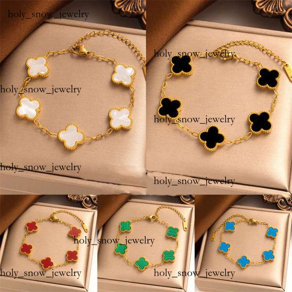 Vanclef Bilezik Tasarımcı Mücevherleri Vanclef Bracelete ve Kolye 18K Altın Kaplama Klasik Moda Takım Bilezik Dört yapraklı Yonca Vanclef Jewelry 662