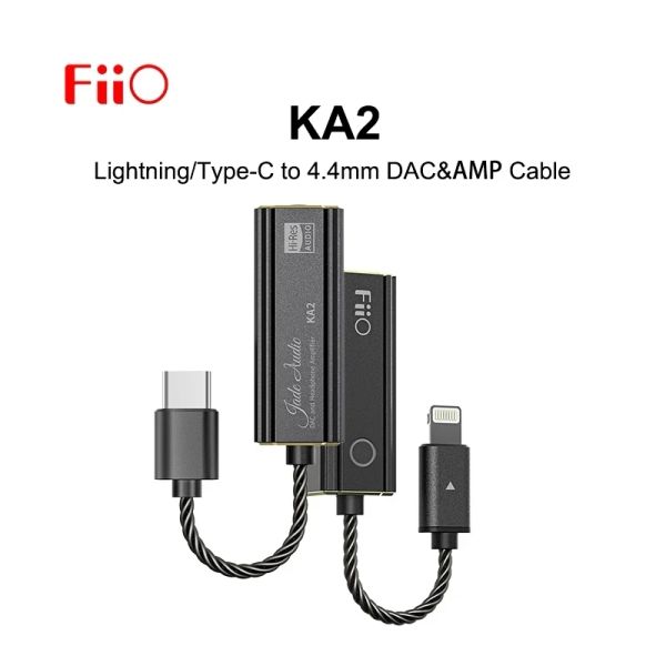 Verstärker Fiio Jadeaudio Ka2 Typec/Lightning bis 4,4 mm Dongle, Double DAC CS43131 DSD256, Kopfhörerverstärker für Android iOS Mac Win10