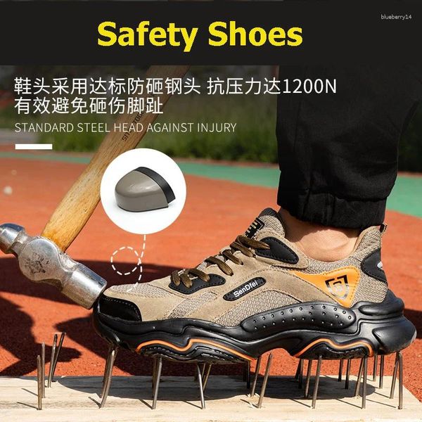 Scarpe casual Sicurezza maschile Non slip a prova di foratura per uomini Sneaker maschi protettivi in acciaio Zapatos de Seguridad 39-45