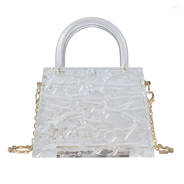 Bolsas de ombro, senhoras, bolsa acrílica Mini Bolsa Transparente Mulheres Clear Pequena Festa de Cadeia de Cadeia de praia PVC PVC